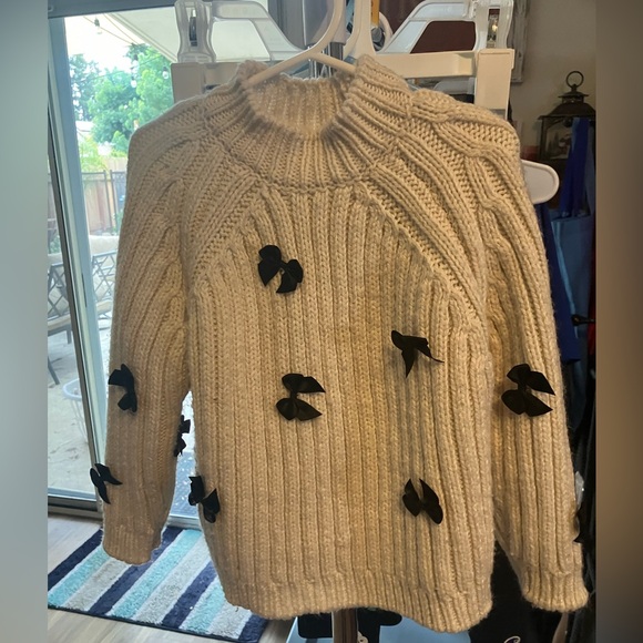 Zara Other - Super Cute Zara Knit Sweater with Stitched Bows